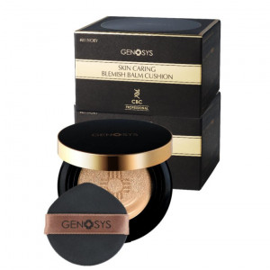 Genosys / Для макияжа Skin Caring Blemish Balm Cushion #02 BEIGE - Кушон для лица + сменный блок, тон Бежевый, SPF 50 1 упаковка